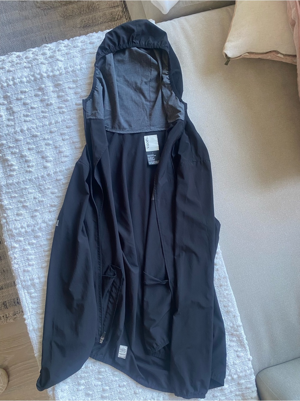 Vuori Black Hooded Trench Jacket